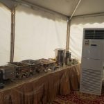 Buffet Arrangement at Arfath Tent in Saudi Arabia for Hajj Group by Al Hira Tours and Travels in Hyderabad India